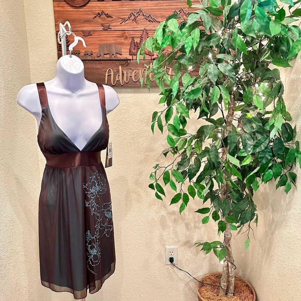 Ruby Rox brown aqua prom formal dress size small